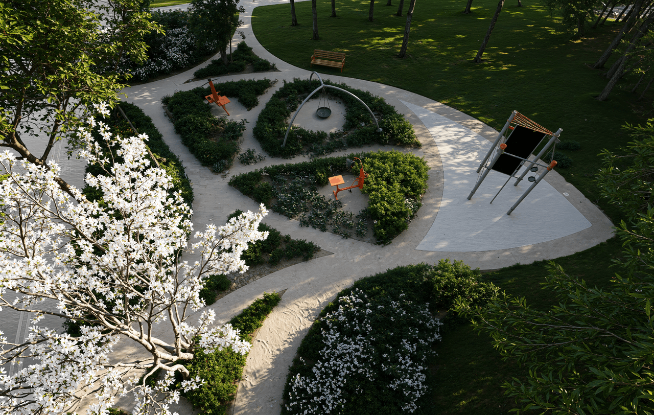 Colorful and secure play spaces encouraging outdoor activity and creativity.